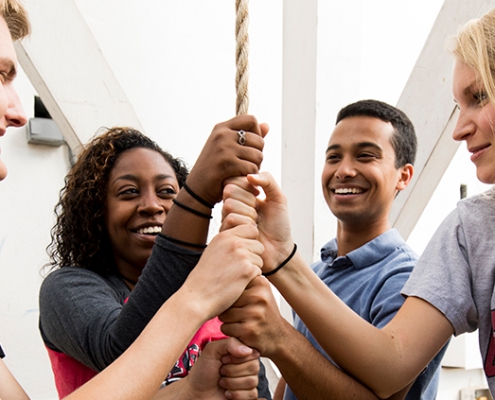 Students ring the Chapel Bell (photo taken October 2017)